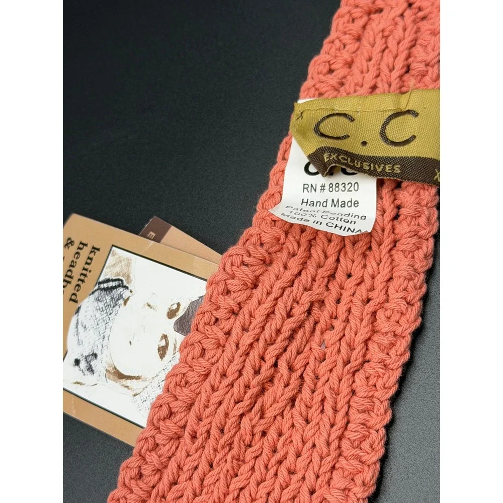 CC Exclusives Mauve Pink Knitted Headband Ear Warmer Crochet Flower NWT